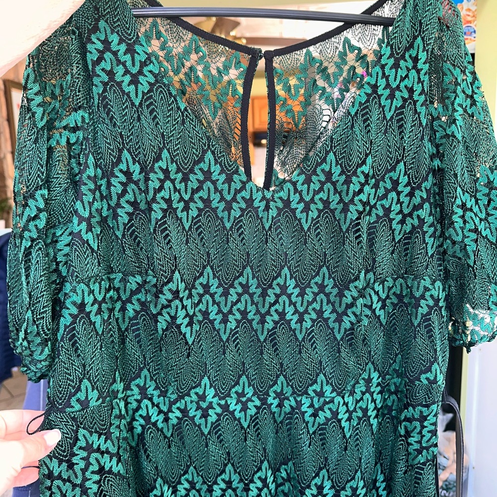 Elegant Green‎ Lace Dress dress barn size 16